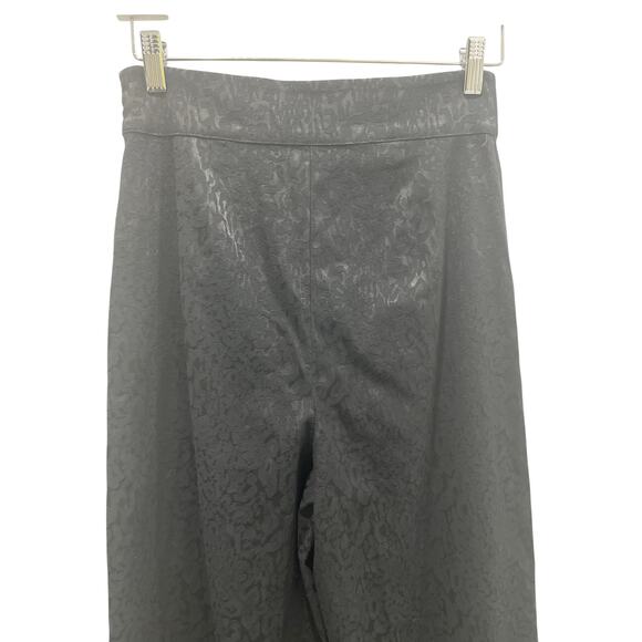 Free People Satin Leopard Brocade Print High Waisted Trousers Sz 6 - Picture 5 of 7